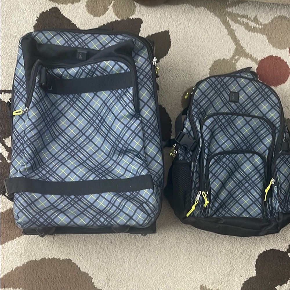 Kids matching suitcase and backpack